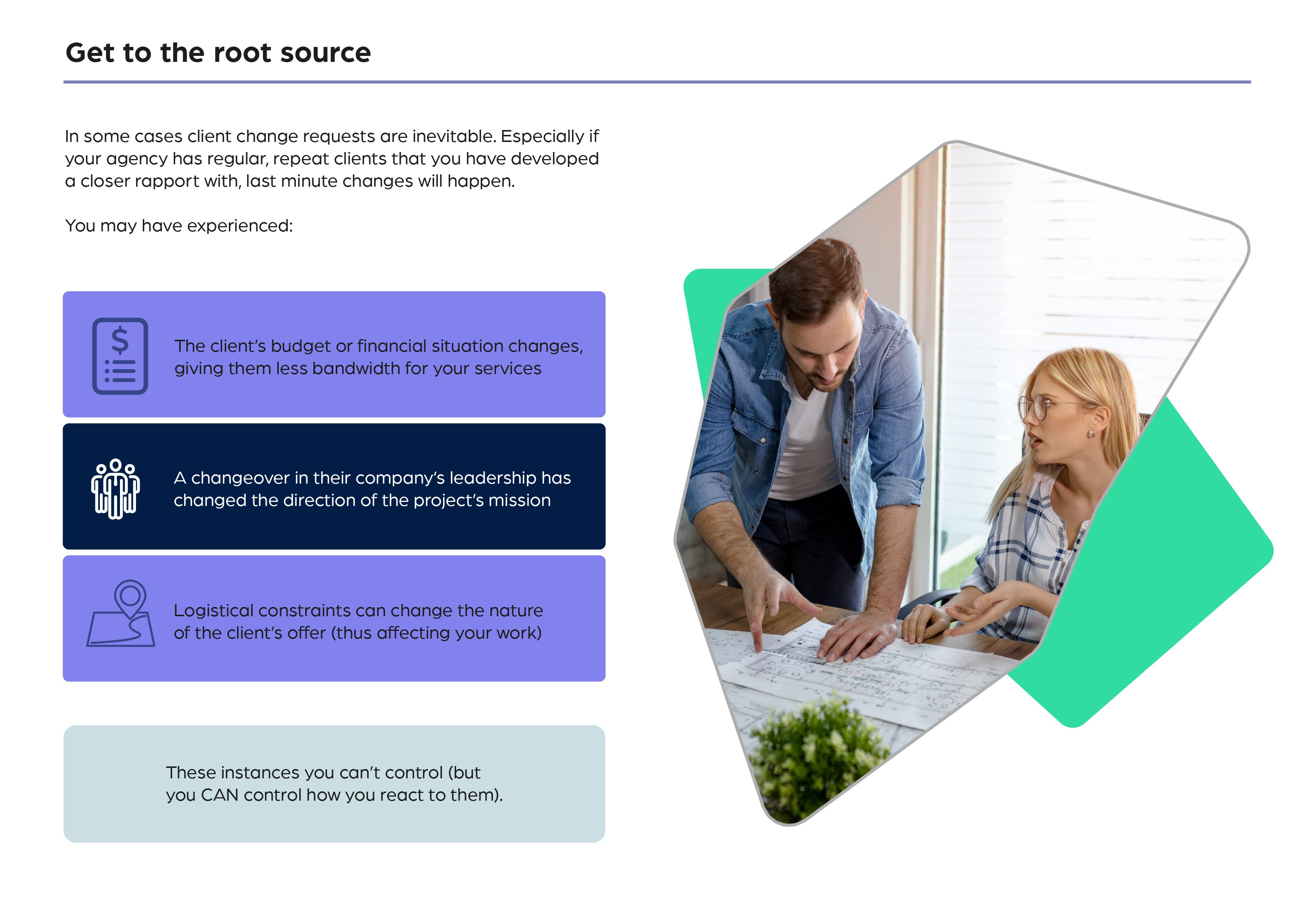 Infographic - Turn stress into success - Navigating the tricky waters of client change requests - for posting